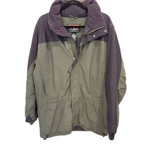 L.L. Bean Men's Field Coat Green Medium Tall Mid-Length Vintage Jacket